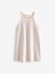 Rainbow Stripe Ribbed Racer Jersey Dress (3-16yrs) - Image 5 of 7