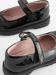 Black Patent Standard Fit (F) School Leather Chunky Mary Jane Shoes - Image 4 of 7