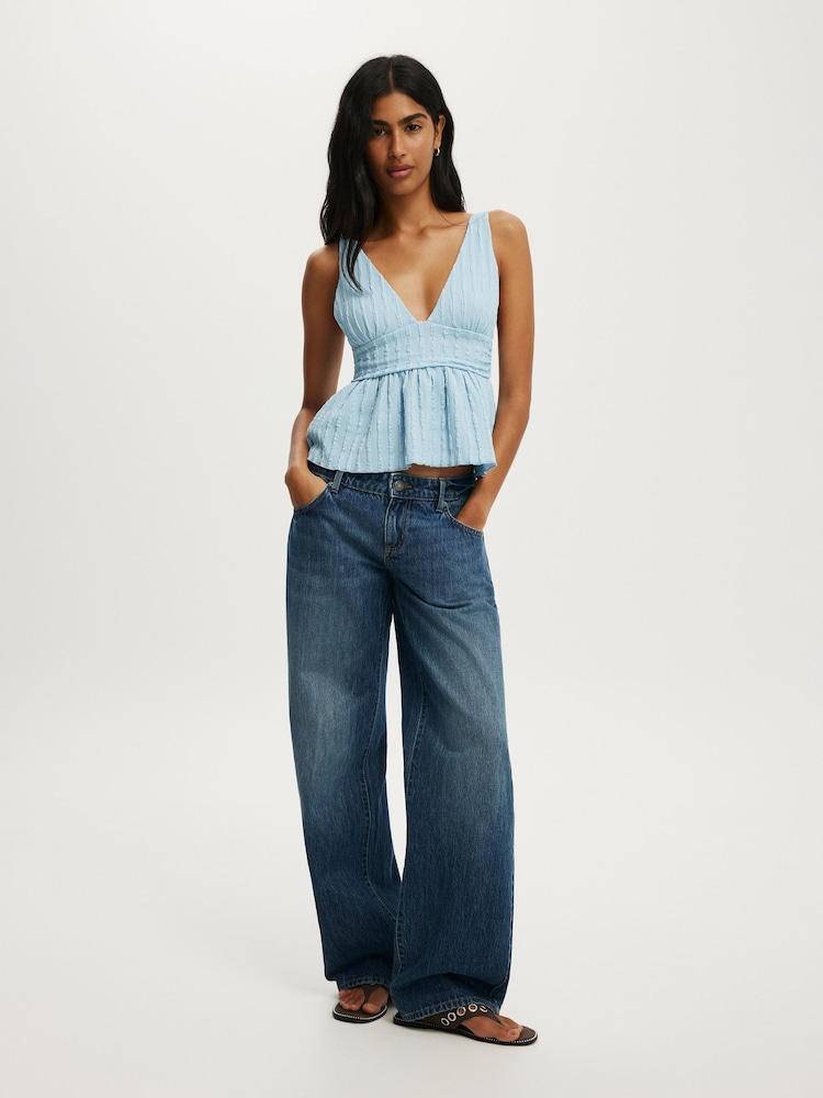 Cotton On Blue Greta Babydoll Tank - Image 2 of 4