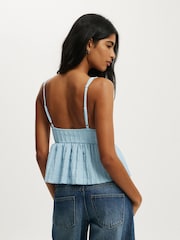 Cotton On Blue Greta Babydoll Tank - Image 3 of 4
