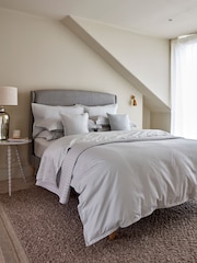 Christy Platinum Riley Luxury 400TC 100% Cotton Jacquard Duvet Set - Image 1 of 4