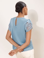 Lipsy Blue Tulip Sleeve Top - Image 5 of 5