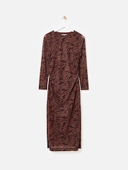 Oliver Bonas Midikleid aus Netzstoff mit Animalprint - Bild 1 von 6