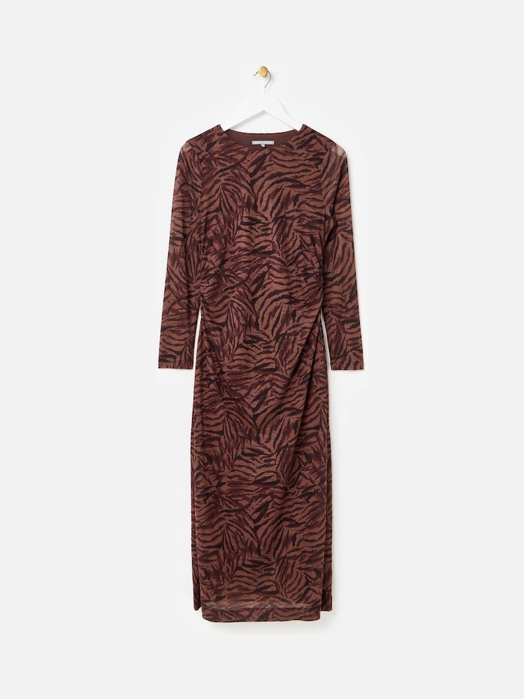 Oliver Bonas Midikleid aus Netzstoff mit Animalprint - Bild 1 von 6