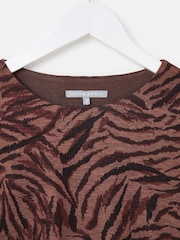 Oliver Bonas Midikleid aus Netzstoff mit Animalprint - Bild 3 von 6