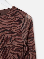 Oliver Bonas Midikleid aus Netzstoff mit Animalprint - Bild 4 von 6
