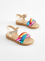 Little Bird by Jools Oliver Multi Colourful Rainbow Metallic Sandals - Image 1 of 8