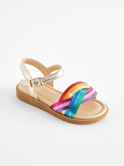 Little Bird by Jools Oliver Multi Colourful Rainbow Metallic Sandals - Image 3 of 8