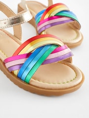 Little Bird by Jools Oliver Multi Colourful Rainbow Metallic Sandals - Image 7 of 8