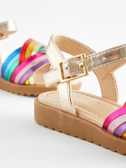Little Bird by Jools Oliver Multi Colourful Rainbow Metallic Sandals - Image 8 of 8