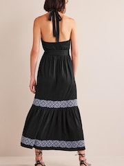 Boden Black Embroidered Jersey Maxi Dress - Image 2 of 5