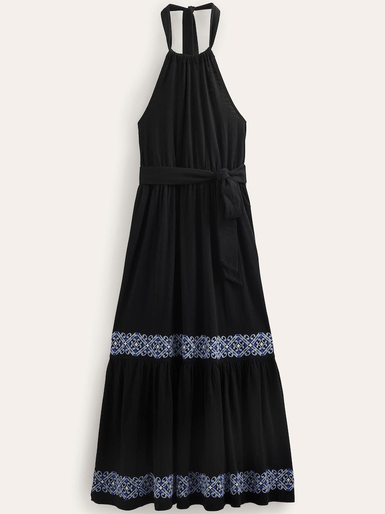 Boden Black Embroidered Jersey Maxi Dress - Image 5 of 5