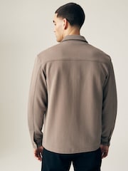 Neutral Regular Fit Premium Texture Jersey Shacket - Image 3 of 9