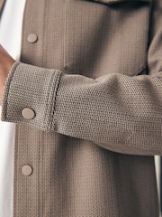 Neutral Regular Fit Premium Texture Jersey Shacket - Image 5 of 9