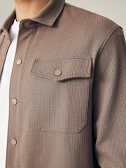 Neutral Regular Fit Premium Texture Jersey Shacket - Image 6 of 9