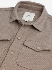 Neutral Regular Fit Premium Texture Jersey Shacket - Image 8 of 9
