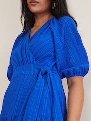 Phase Eight Blue Petite Morven Wrap Dress - Image 5 of 6