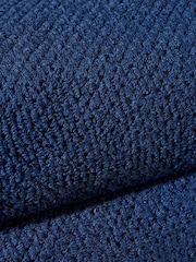 Christy Midnight Blue Brixton Popcorn Textured Weave Cotton Towel - Image 4 of 4