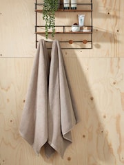Christy Pebble Beige Brixton Popcorn Textured Weave Cotton Towel - Image 1 of 3