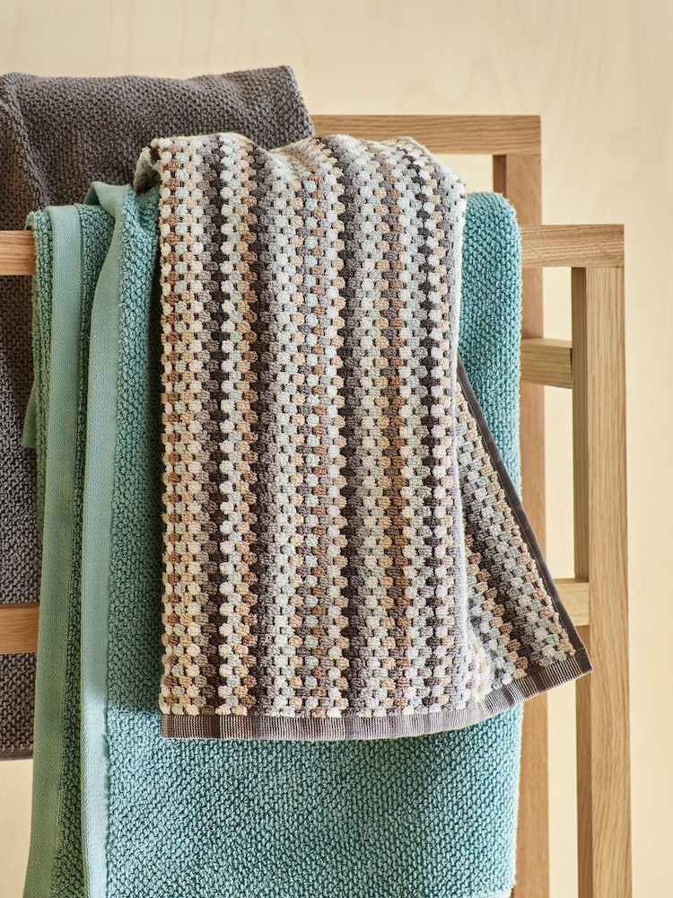 Christy Cream Carnaby Stripe Turkish Cotton Towel - Image 1 of 4