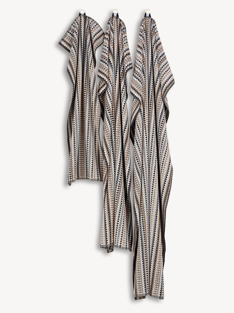 Christy Cream Carnaby Stripe Turkish Cotton Towel - Image 2 of 4
