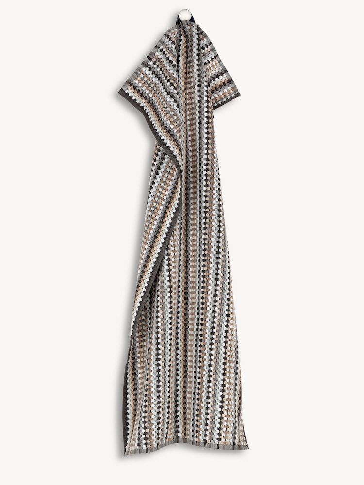 Christy Cream Carnaby Stripe Turkish Cotton Towel - Image 3 of 4