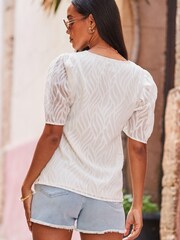Sosandar Natural Burn Out Shell Top - Image 3 of 5