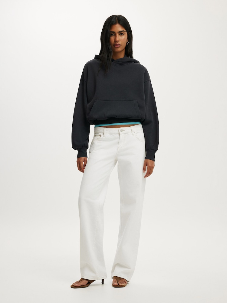 Cotton On Black Boxy Fleece Hoodie - Image 2 of 5