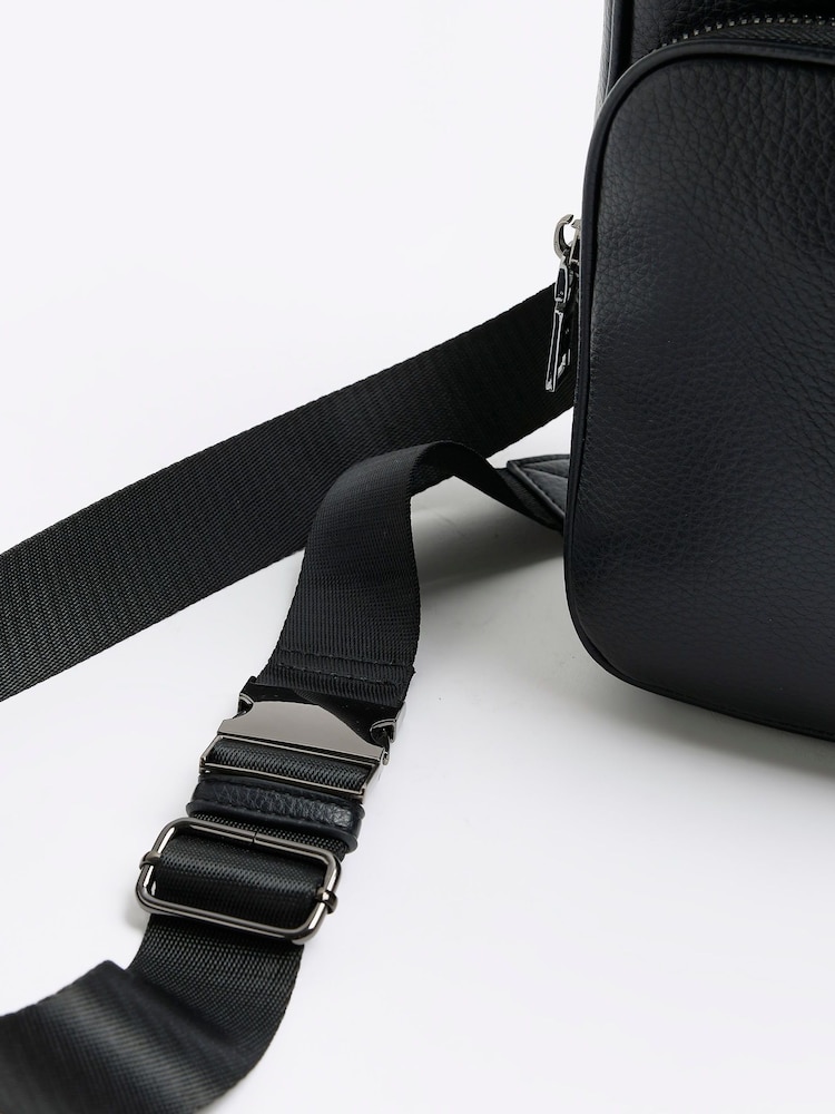 River Island Black Pebbled Cross-Body Bag - Image 1 of 4 River Island Black Pebbled Cross-Body Bag - Image 1 of 4