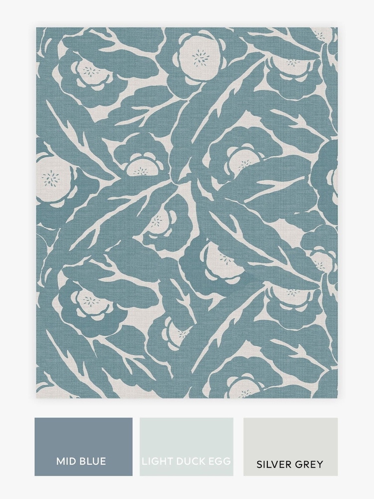 Blue Next Optimism Floral Tonal Wallpaper Sample - Image 3 of 3
