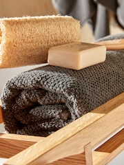 Christy Liquorice Grey Brixton Popcorn Textured Weave Cotton Towel - Image 2 of 4