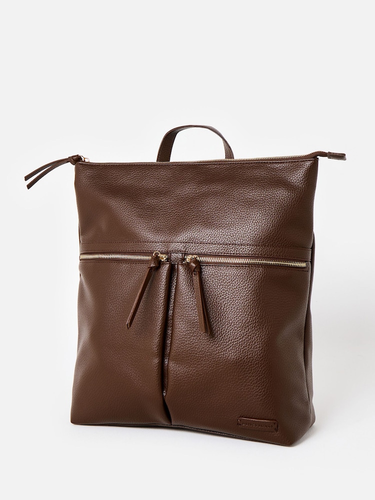 Oliver Bonas Brown Large Multi Pocket Bag - Image 2 of 6 Oliver Bonas Brown Large Multi Pocket Bag - Image 2 of 6
