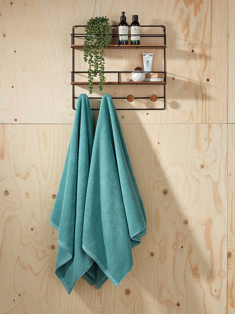 Christy Green Brixton Popcorn Textured Weave Cotton Towel - Image 1 of 4