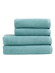 Christy Green Brixton Popcorn Textured Weave Cotton Towel - Image 3 of 4
