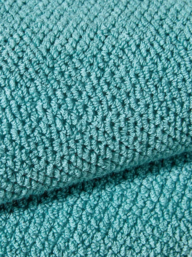 Christy Green Brixton Popcorn Textured Weave Cotton Towel - Image 4 of 4