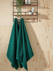 Christy Emerald Green Brixton Popcorn Textured Weave Cotton Towel - Image 1 of 4