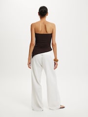 Cotton On White Haven Fold Over Trousers - Image 2 of 5