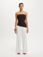 Cotton On White Haven Fold Over Trousers - Image 5 of 5