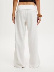 Cotton On White Haven Fold Over Trousers - Image 6 of 6