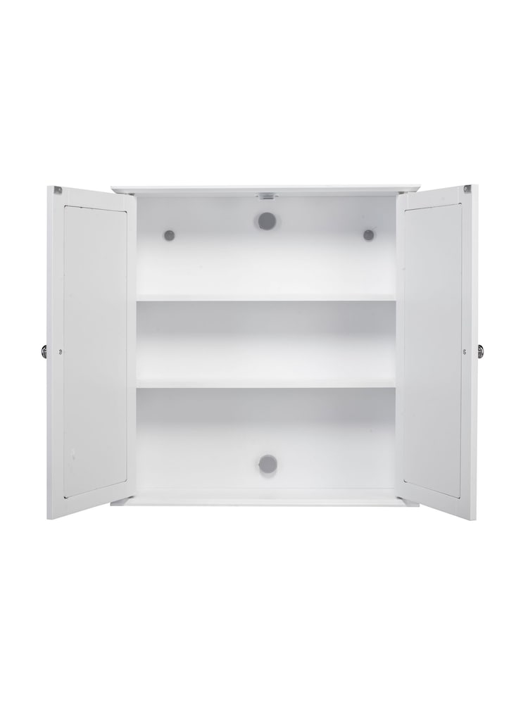 Croydex Ashby White Wooden Double Door Cabinet 580x 560mm - Image 2 of 4 Croydex Ashby White Wooden Double Door Cabinet 580x 560mm - Image 2 of 4