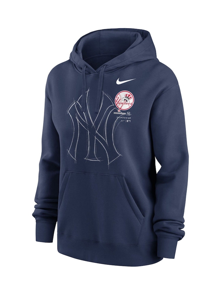 Nike Blue Big New York Yankees Game Pullover Fleece Hoodie Womens - Image 2 of 3