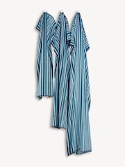 Christy Blue Carnaby Stripe Turkish Cotton Towel - Image 2 of 4