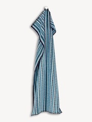 Christy Blue Carnaby Stripe Turkish Cotton Towel - Image 3 of 4