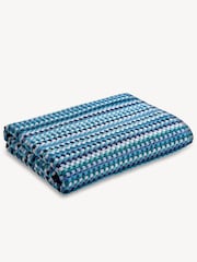 Christy Blue Carnaby Stripe Turkish Cotton Towel - Image 4 of 4