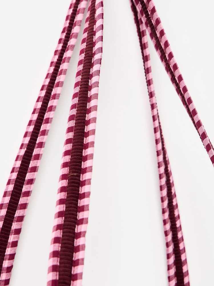 Oliver Bonas Burgundy Emily Patchwork Corduroy Cotton Quilted Bag - Image 6 of 6 Oliver Bonas Burgundy Emily Patchwork Corduroy Cotton Quilted Bag - Image 6 of 6