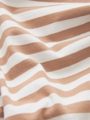 Neutral Stripe Cap Sleeve T-Shirt Top - Image 6 of 6
