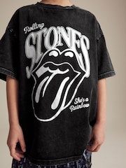 أسود معدني - تيشِرت Rolling Stones من القطن 100% تلبيس واسع (3 - 16 سنة) - صورة 4 من 7