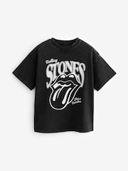 أسود معدني - تيشِرت Rolling Stones من القطن 100% تلبيس واسع (3 - 16 سنة) - صورة 5 من 7