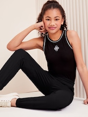 Lipsy Black Contrast Logo Leotard (7-16yrs) - Image 4 of 4