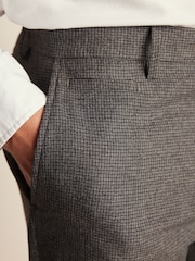 Grey Slim Fit Trimmed Texture Suit Trousers - Image 4 of 9